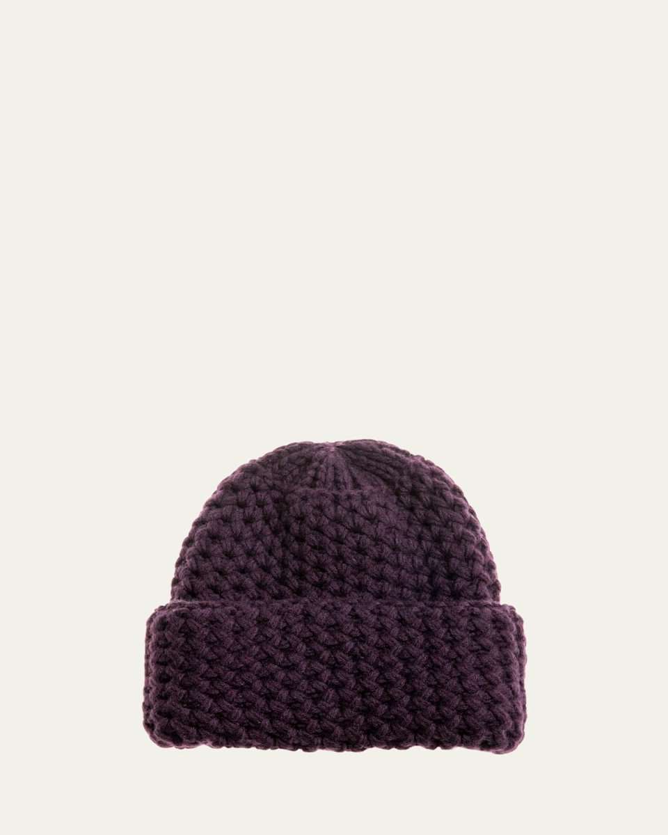 Cashmere Honeycomb Knit Beanie